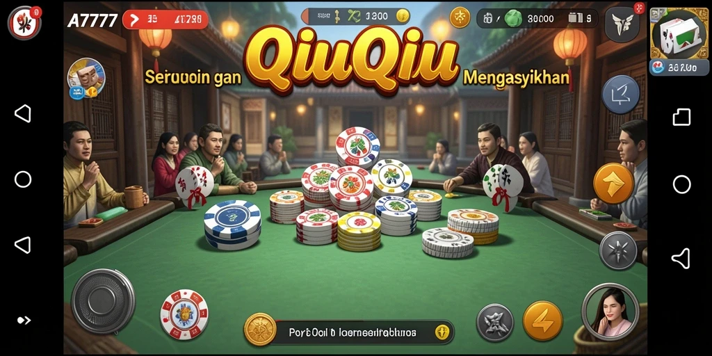 Tampilan gameplay A7777 yang menarik dalam permainan QiuQiu.
