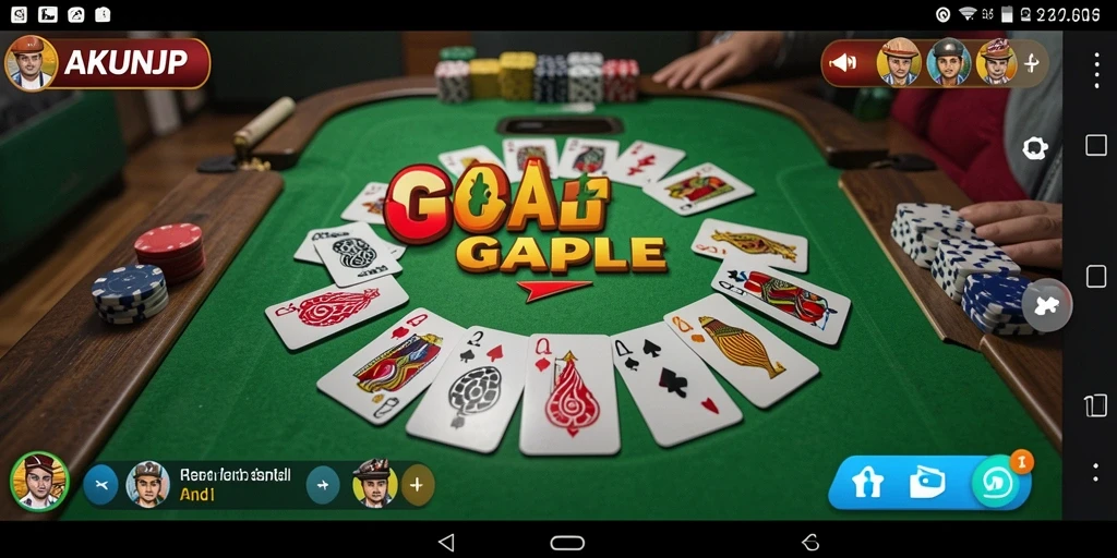Tampilan gameplay Gaple yang menarik dan interaktif di AKUNJP.