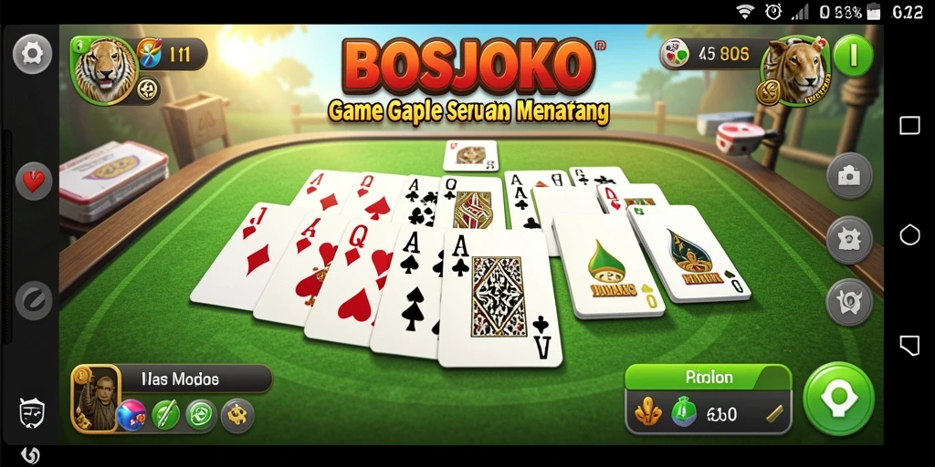 Tampilan gameplay seru Gaple di BOSJOKO.