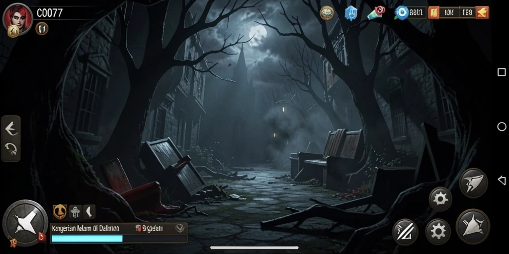 Tampilan gameplay C0077 yang menyeramkan dan menegangkan.