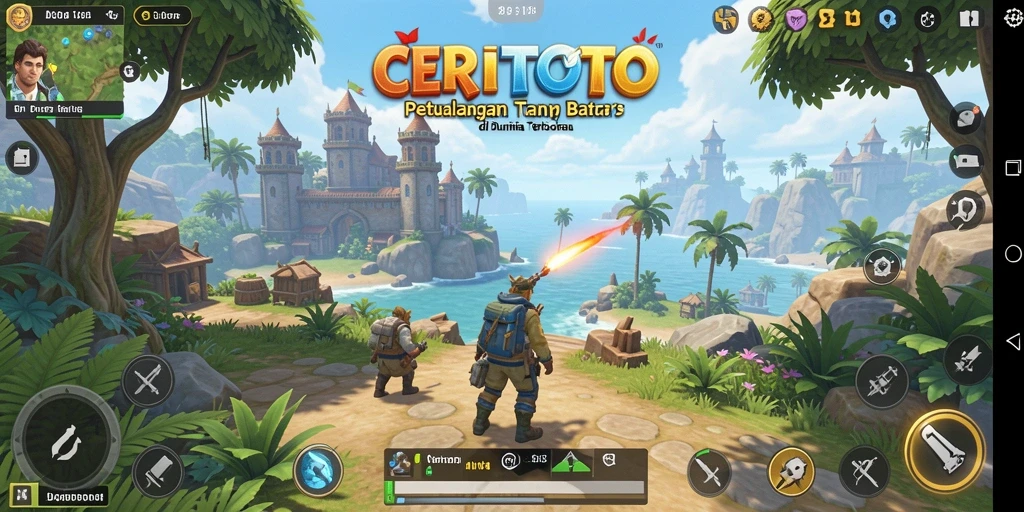Screenshot gameplay CERITOTO menampilkan eksplorasi dunia terbuka yang menakjubkan.