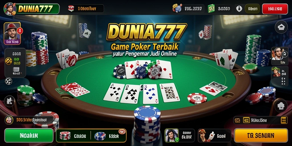 Tampilan mendebarkan gameplay poker DUNIA777 yang penuh aksi.