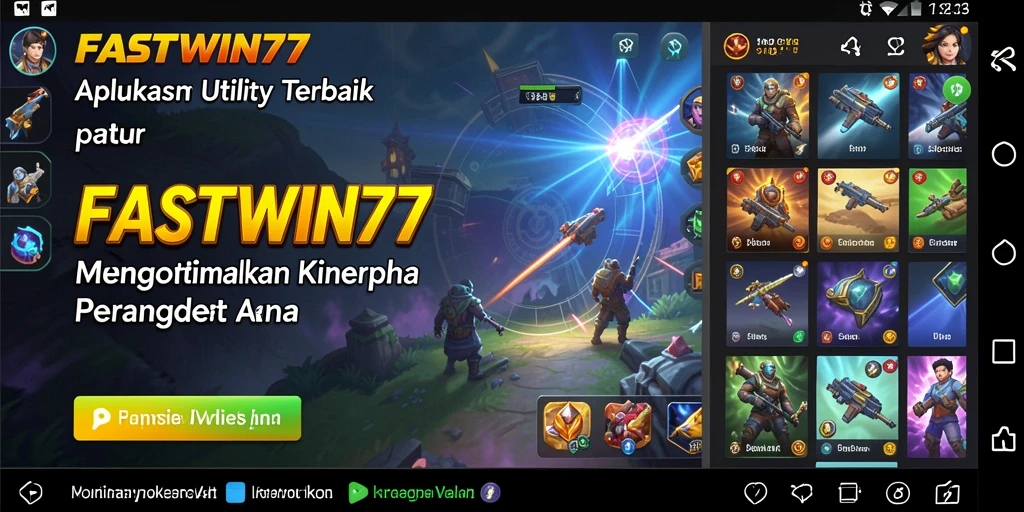 Tampilan antarmuka <strong>FASTWIN77</strong> yang intuitif dan mudah digunakan untuk optimasi perangkat.