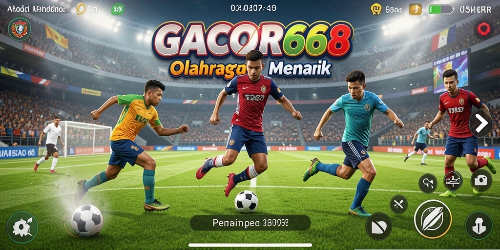 Tampilan gameplay menarik dari GACOR668 yang menggambarkan pertandingan olahraga.