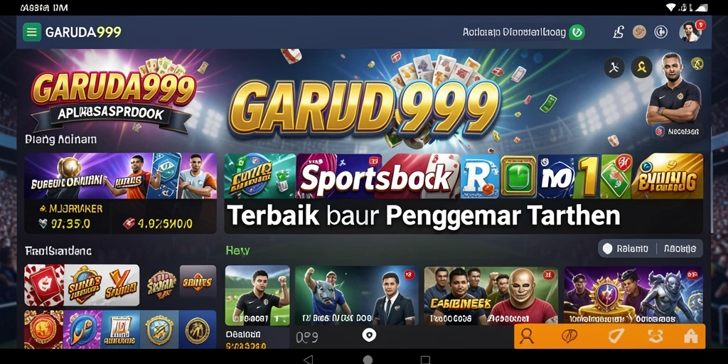 Tampilan utama GARUDA999 menampilkan berbagai pilihan taruhan olahraga.