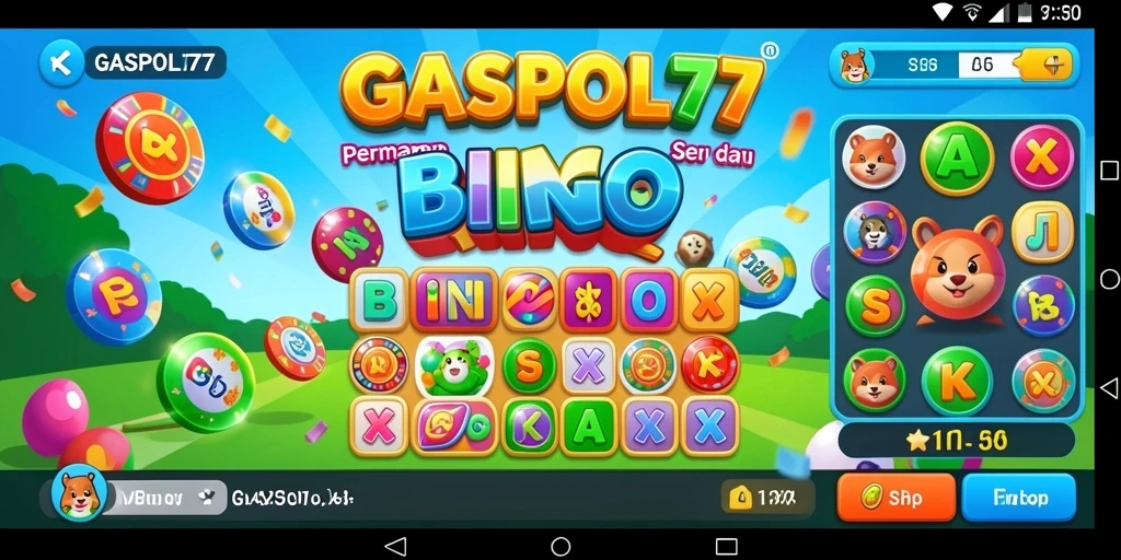 Tampilan menarik dari gameplay Bingo di GASPOL77 yang penuh warna.