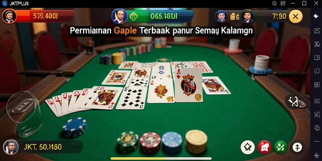 Tampilan permainan Gaple yang penuh warna dan interaktif.