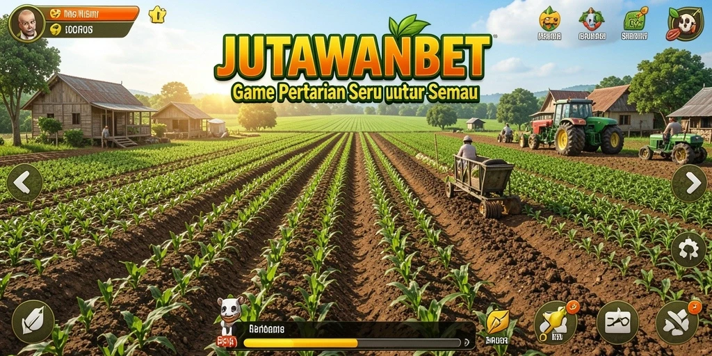 Tampilan gameplay JUTAWANBET dengan aktivitas bertani yang menarik.