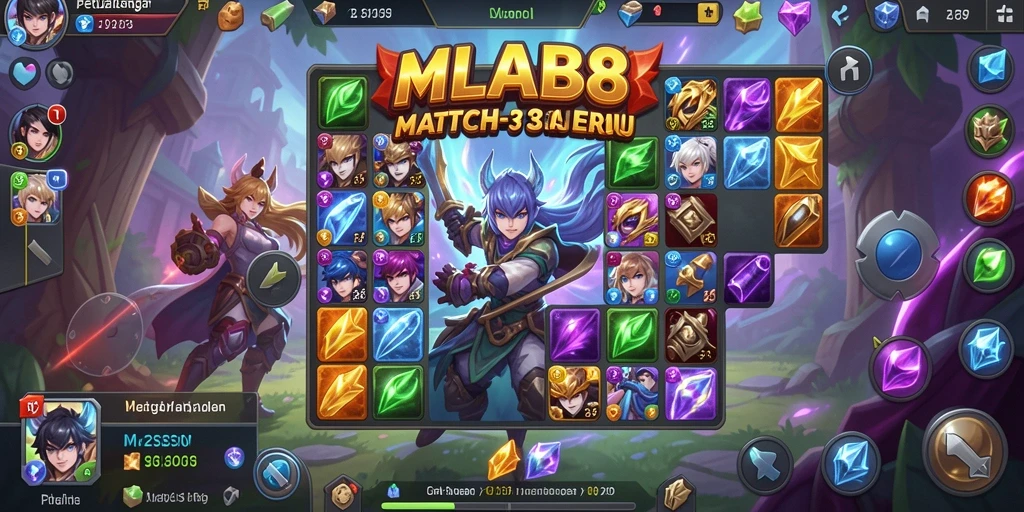 Tampilan gameplay seru dari MLBB8 dengan keseruan Match-3.