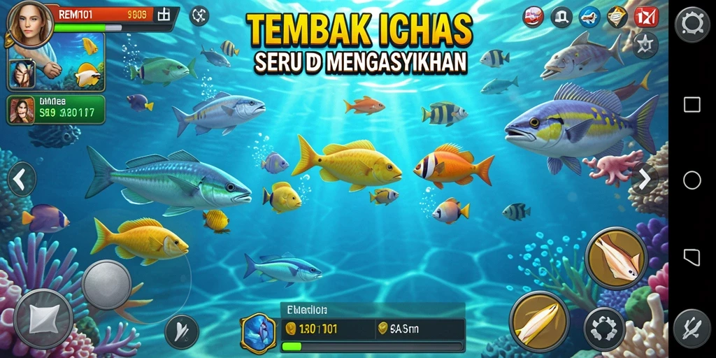 Tangkapan layar gameplay Tembak Ikan yang seru dan memikat.