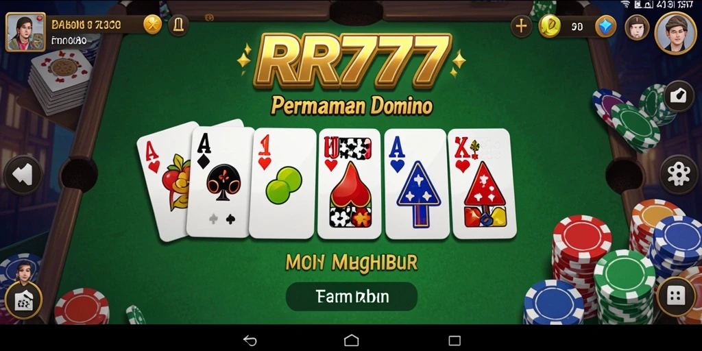 Screenshot menunjukkan gameplay seru dari permainan Domino RR777.