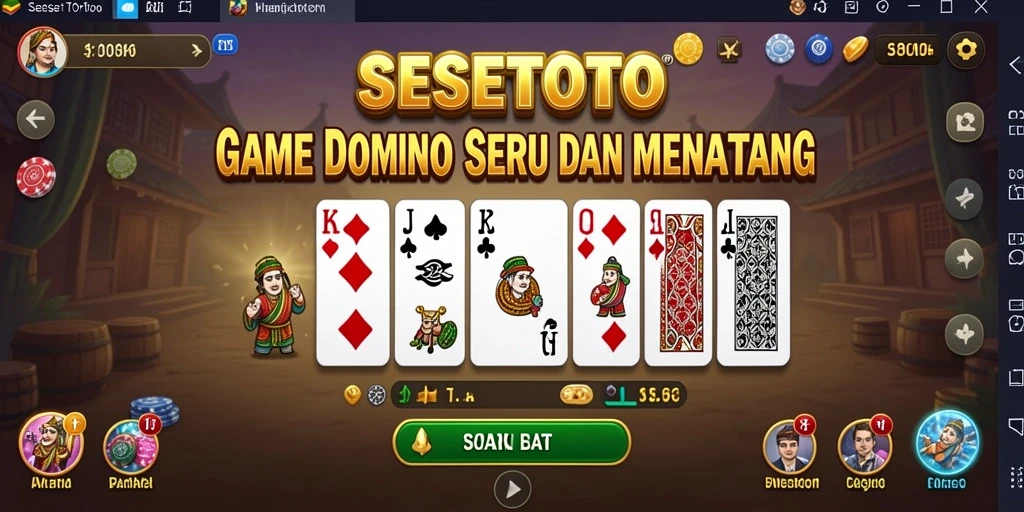 Tampilan gameplay SESETOTO dengan momen seru permainan Domino.