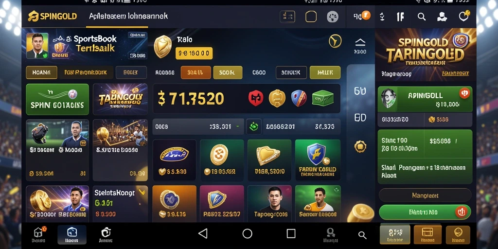 Tampilan antarmuka SPINGOLD yang intuitif saat gameplay.
