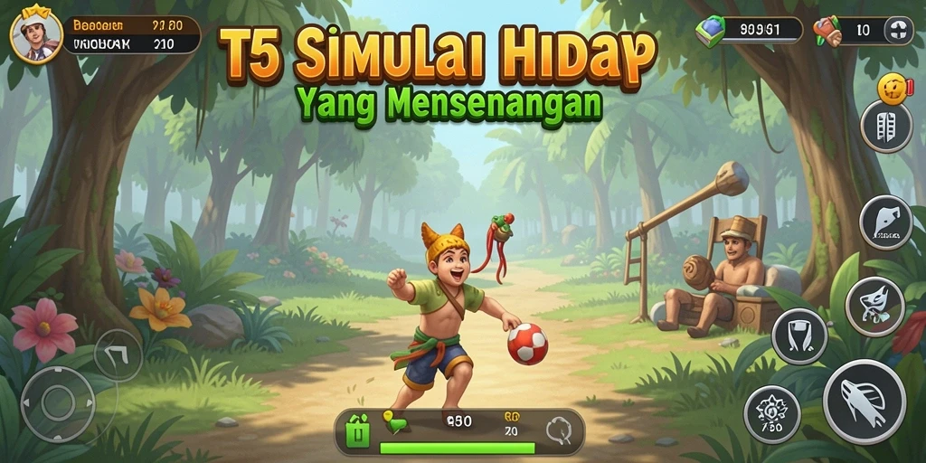 T6: Menjelajahi dunia virtual penuh warna dalam simulasi.