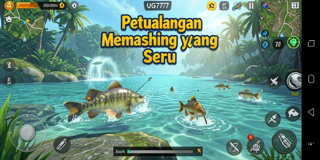 Tampilan gameplay dari UG777 yang menampilkan aksi memancing yang seru.